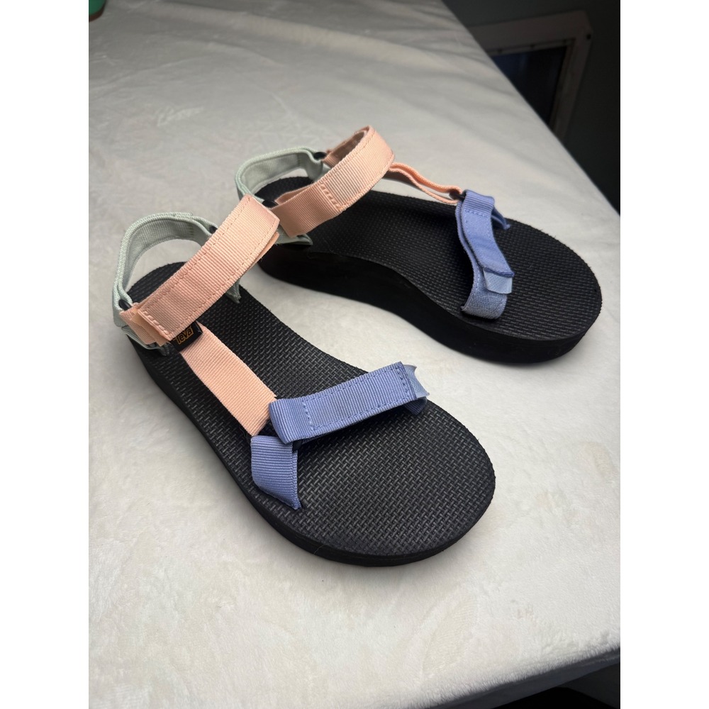 Teva Flatform Universal Multi Pastel Platform Sandals Women 8 1008844